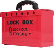 Scatola di Blocco e Sblocco Trasportabile - Acciaio Inossidabile - Coperchio Scorrevole - Maniglia Ergonomica - Grande Capacità - Blocco di Sicurezza con Chiusura a Grendine - Scatola di Sicurezza