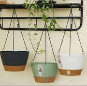 Set di vasi per piante appese - vaso per piante indoor outdoor - vaso per piante con livello d'acqua visibile - lato per caricare e scaricare - auto-irrigazione - 3 ganci - giardino casa