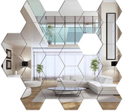 Decorazione per parete a forma di cubo con specchio - 24 pezzi - Argento - Specchi in acrilico - Adatto per casa e soggiorno