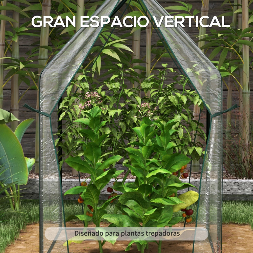 Serra da Giardino 2 Porte con Zip Anti-UV ¨C Minimal ¨C 90x90x145 cm Trasparente