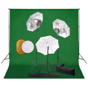 Kit professionale per studio fotografico con luci fondale e riflettore verde 02_0001462