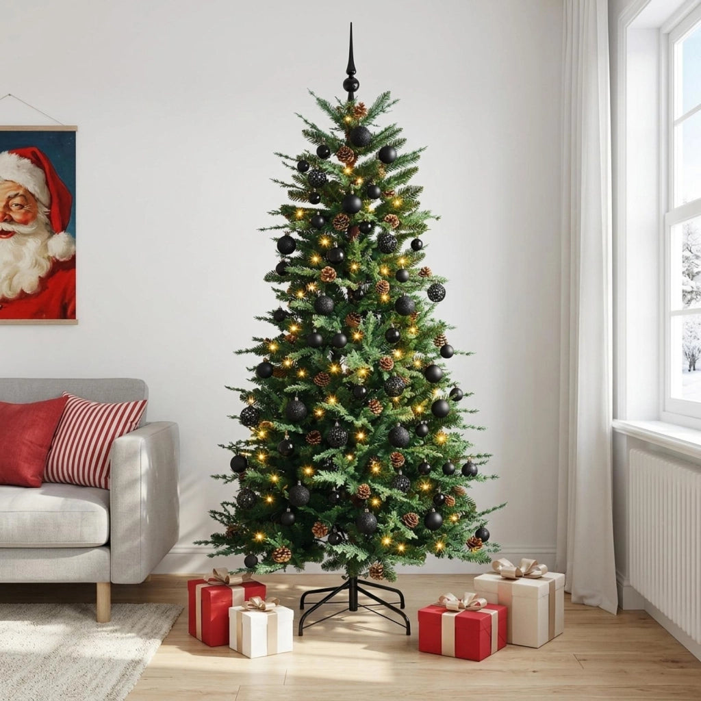 Albero di Natale artificiale con palline 240 cm 300 LED 3466455