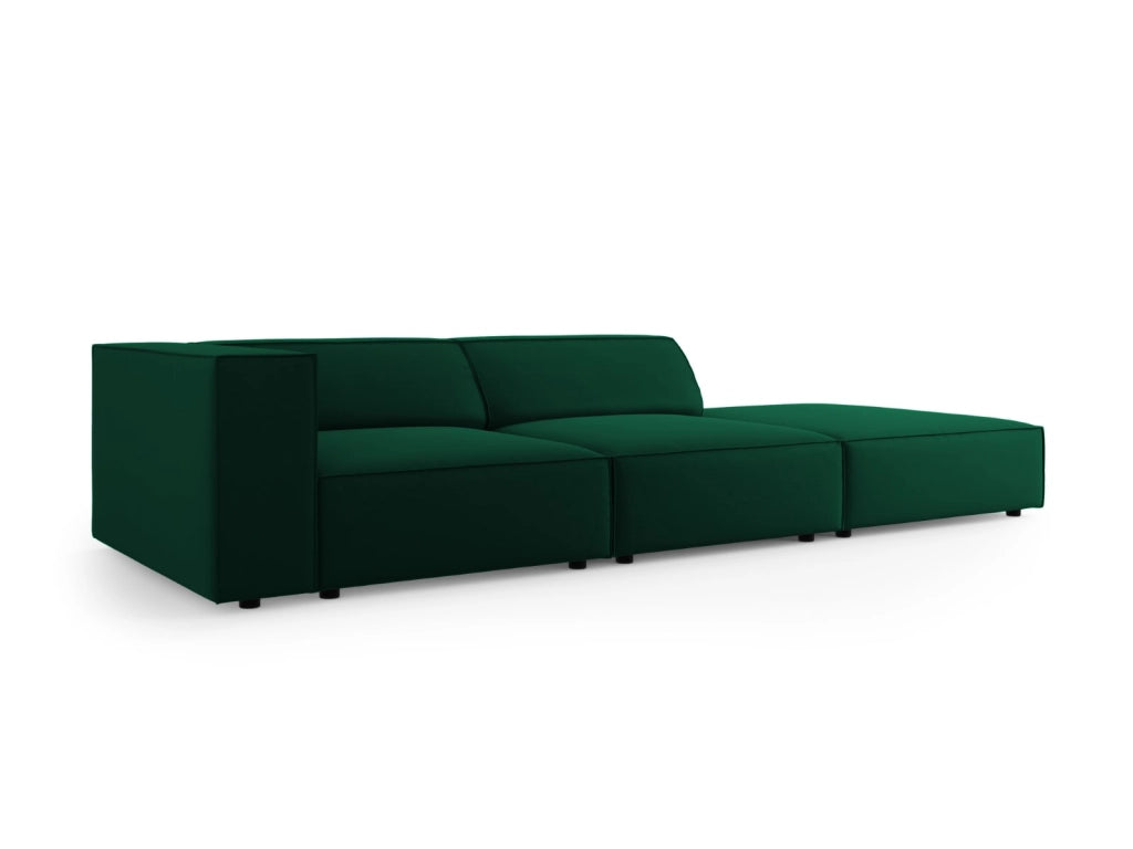 Cosmopolitan Design - Divano destro "Arendal" 4 posti in velluto verde bottiglia 