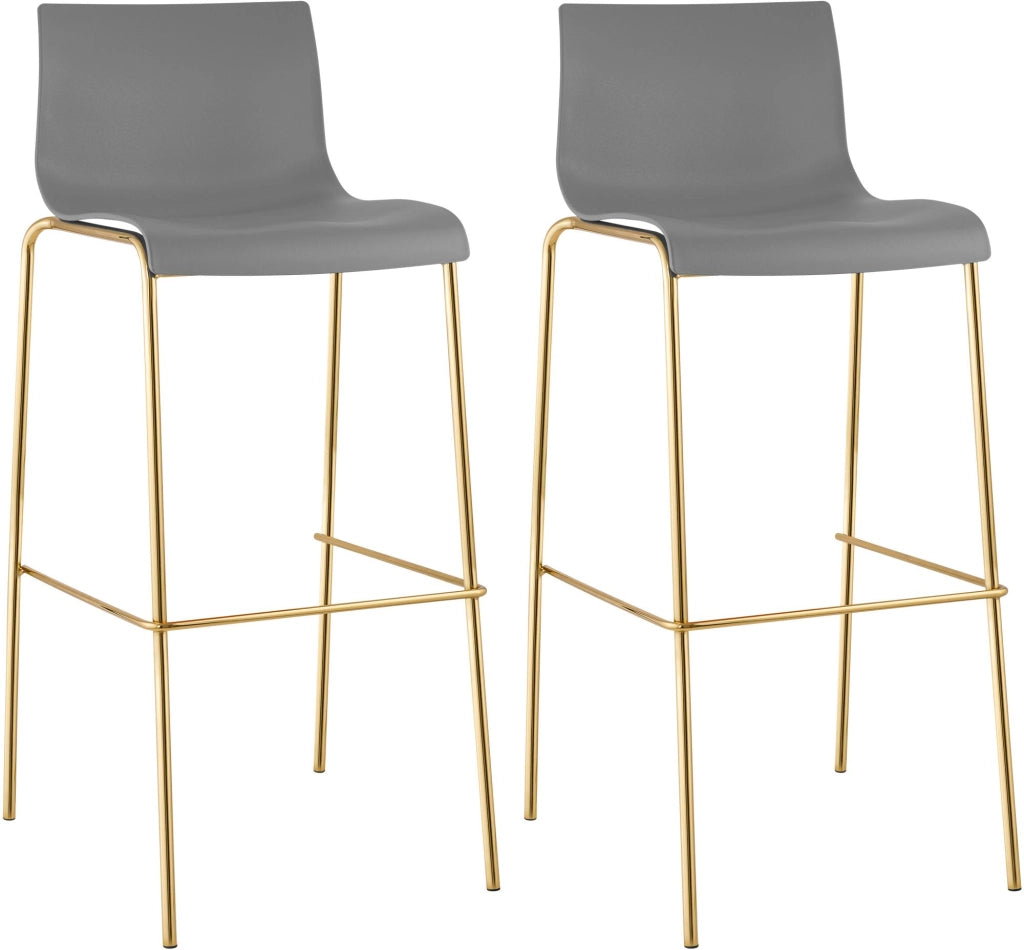 Set di 2 sgabelli da bar Hoover in plastica da 4 piedi color oro 3