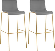 Set di 2 sgabelli da bar Hoover in plastica da 4 piedi color oro 3