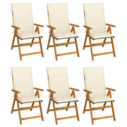 Sedie Pieghevoli 6 pz con Cuscini Massello Acacia 3064121