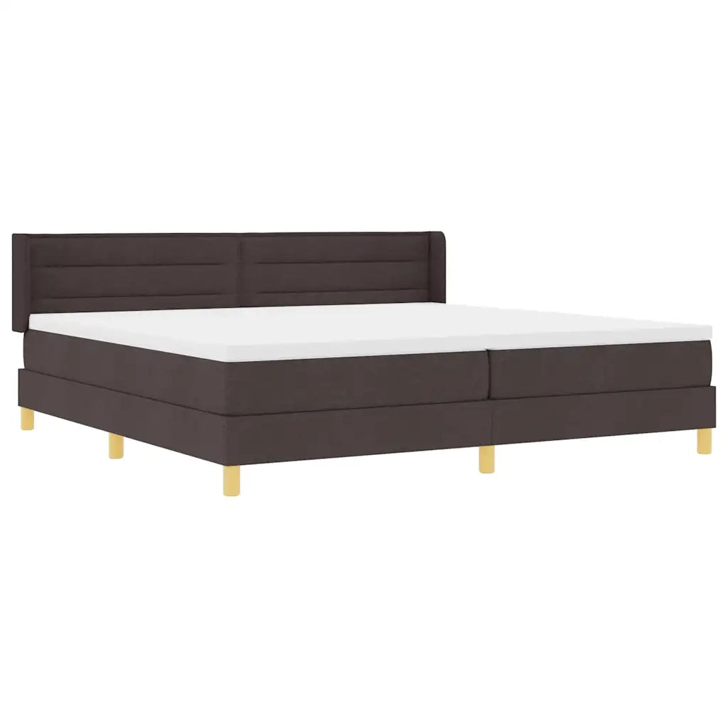 Letto a molle con materasso Marrone Scuro 200 x 200 cm Tessuto 3341254