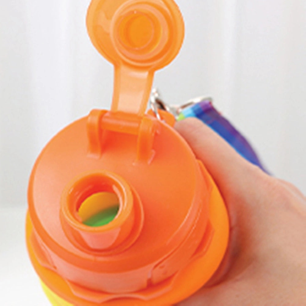 Trade Shop - Borraccia Pieghevole Arcobaleno In Silicone Portatile Per Scuola Viaggi Campeggio 500ml -