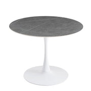 TAVOLO MIMOSA D 100 BIANCO/MARMO GRIGIO- 1,0 pz