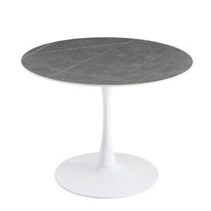 TAVOLO MIMOSA D 100 BIANCO/MARMO GRIGIO- 1,0 pz