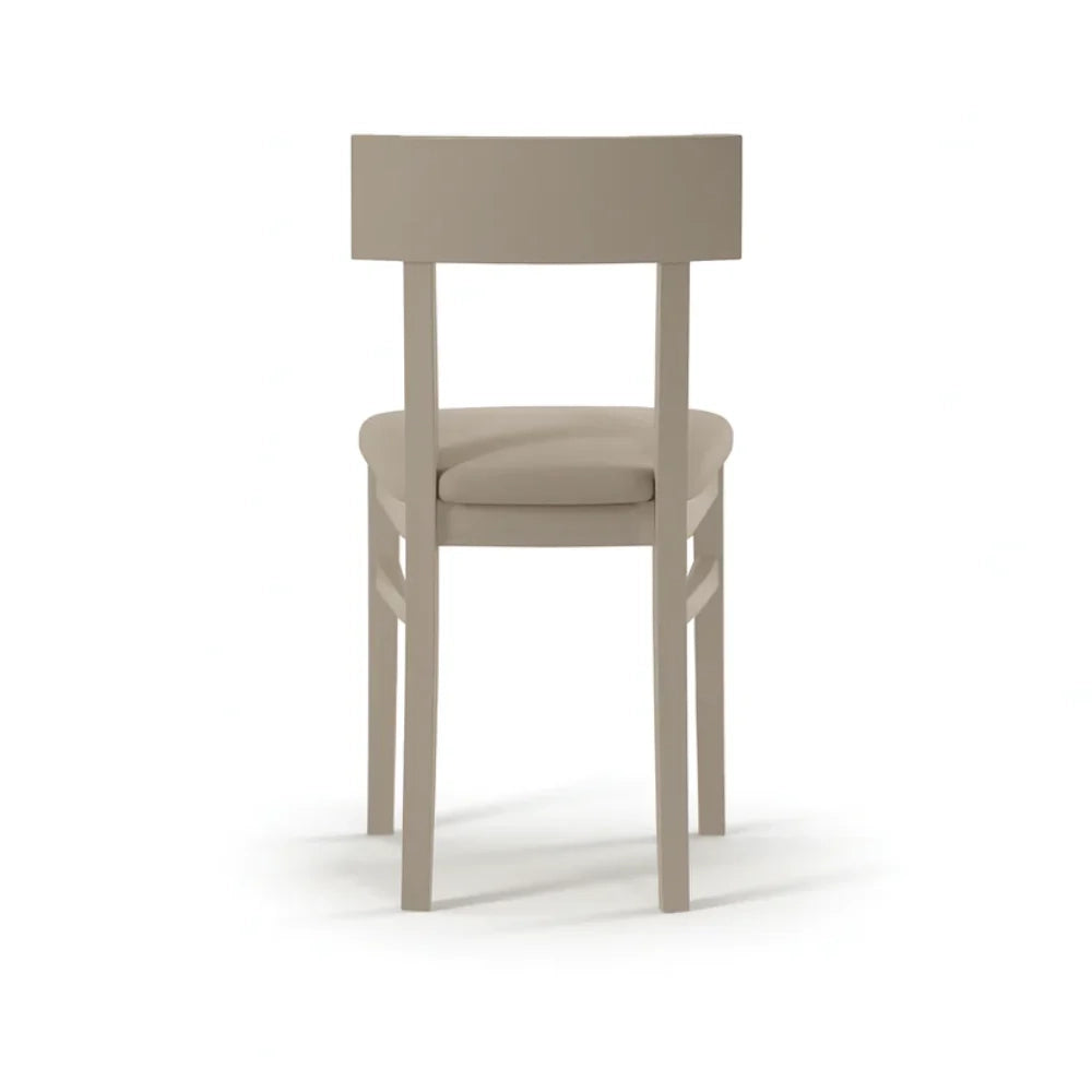 Set di 2 sedie da pranzo imbottite in legno tortora Zaira con struttura in legno facili da pulire Made in Italy | Duzzle