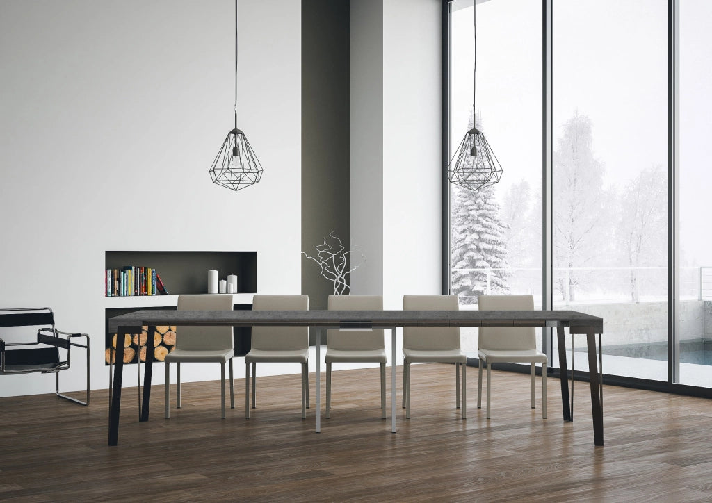 Consolle Allungabile 90-300x40x77 cm in Nobilitato Grigio