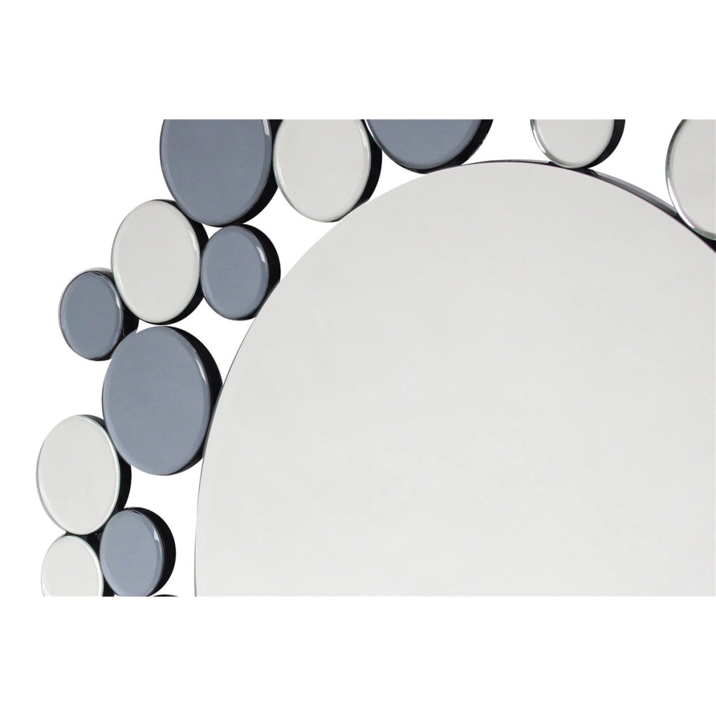 Specchio da parete Bubble tondo grigio e argento