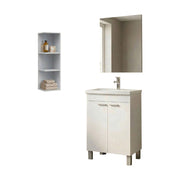 Furtei, set Mobili Bagno Specchio Incluso, Bianco Lucido