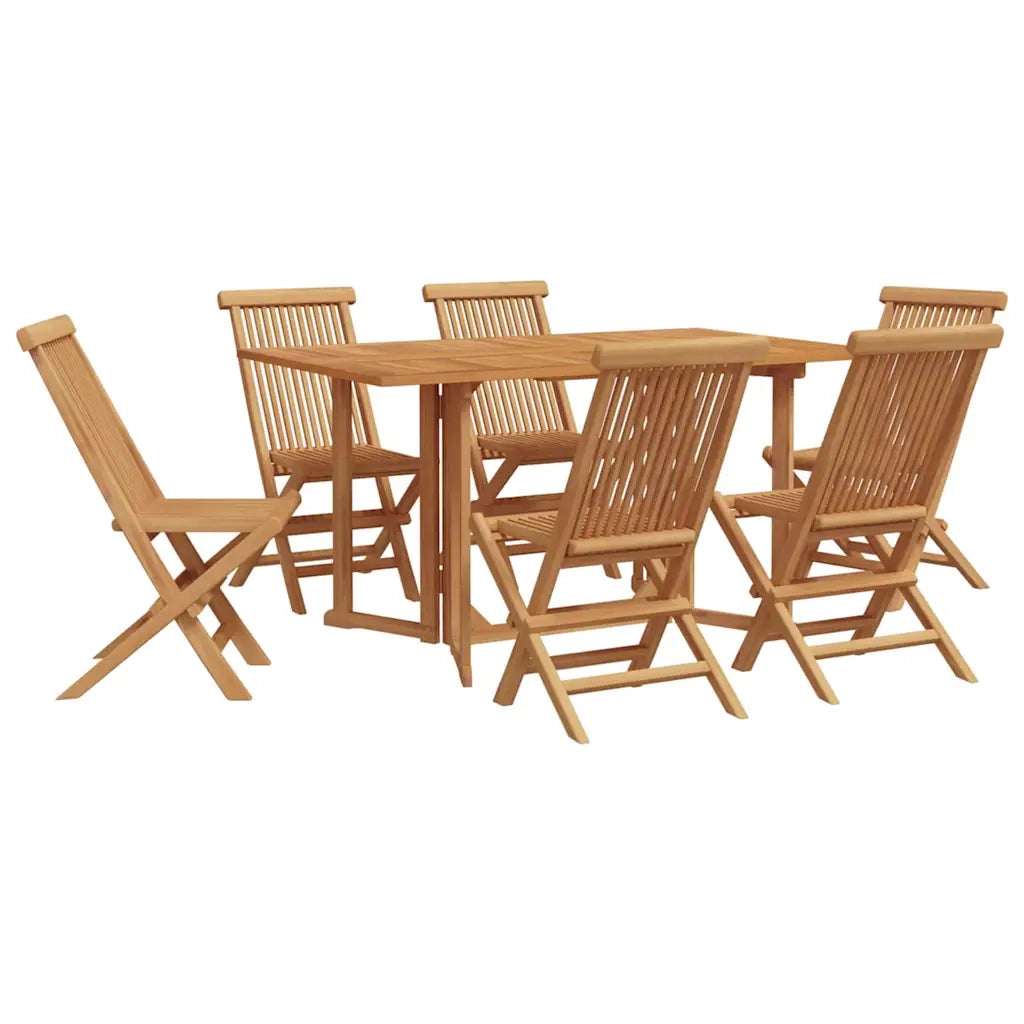 Set da Pranzo per Giardino 7 pcs Marrone Legno di teak solido 3155338