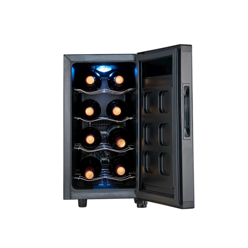 Cantinetta vino 8 bottiglie 23L, temperatura 8-14°C con display touch e porta vetro silenziosa <27dB - Sogo