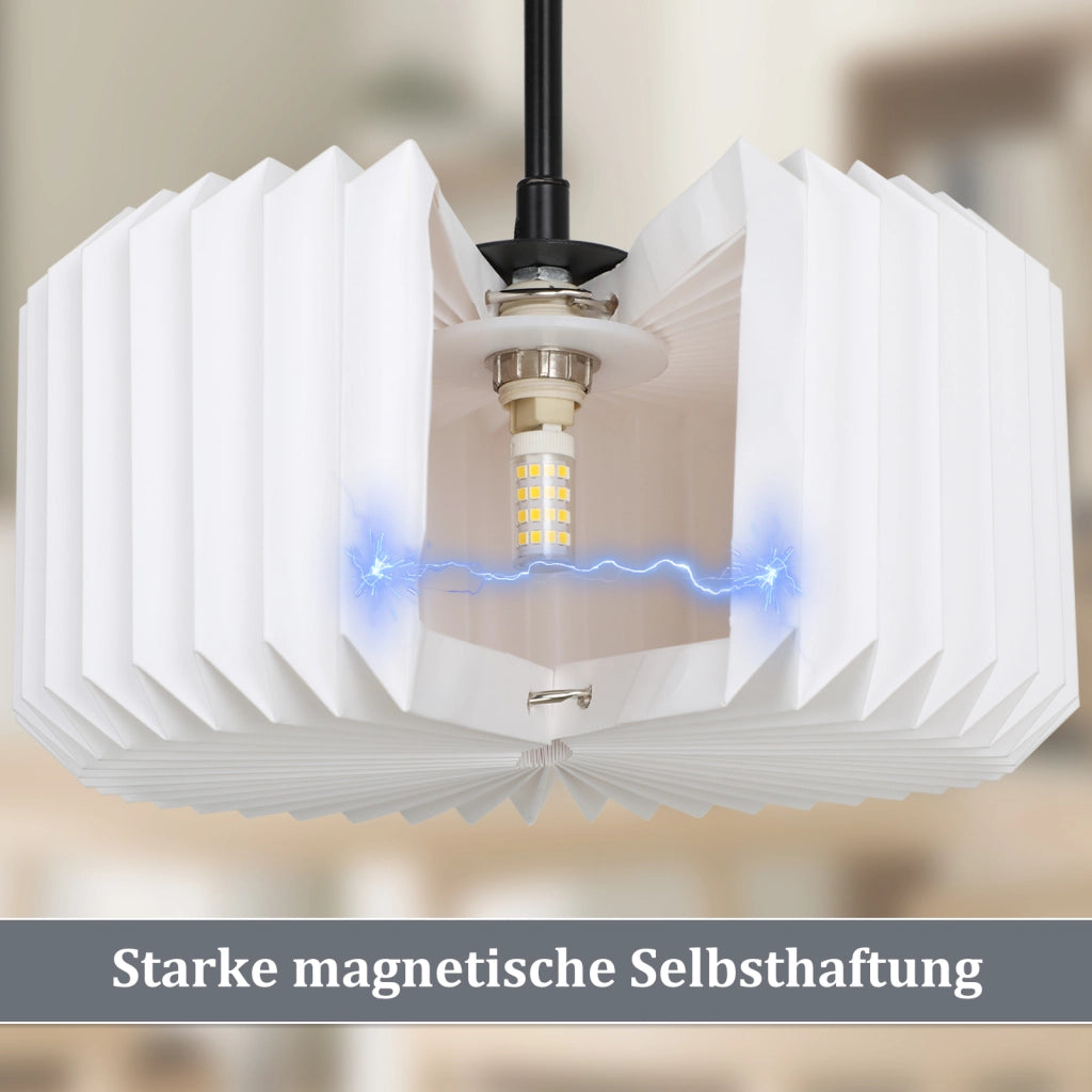 Lampada a Sospensione ZMH vintage - Paralume in carta bianca 1 luce (senza lampadina)