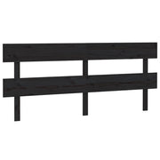 Testiera | Testata per Letto Nera 204x3x81 cm in Legno Massello di Pino