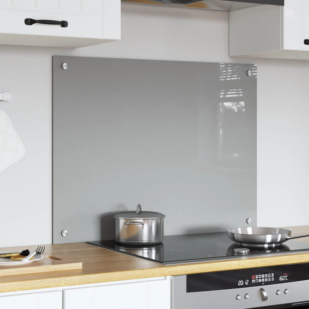 Schienale Cucina Grigio Chiaro 80x60x0,6 cm in Vetro Temperato di