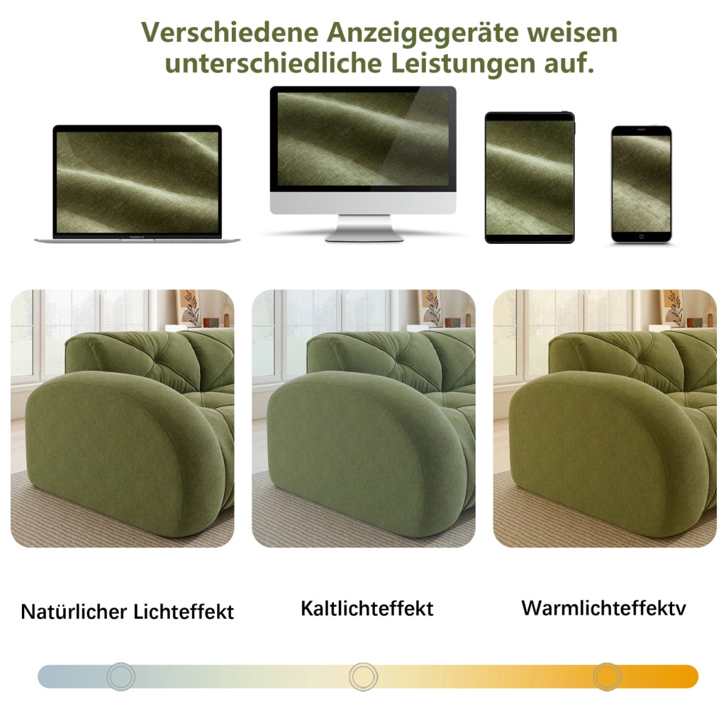Pouf Elowin in Chenille Verde con Design Ergonomico e Struttura Robusta