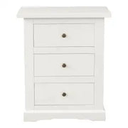 Comodino toscano in legno Shabby chic avorio opaco
