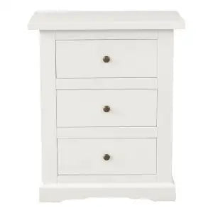 Comodino toscano in legno Shabby chic avorio opaco