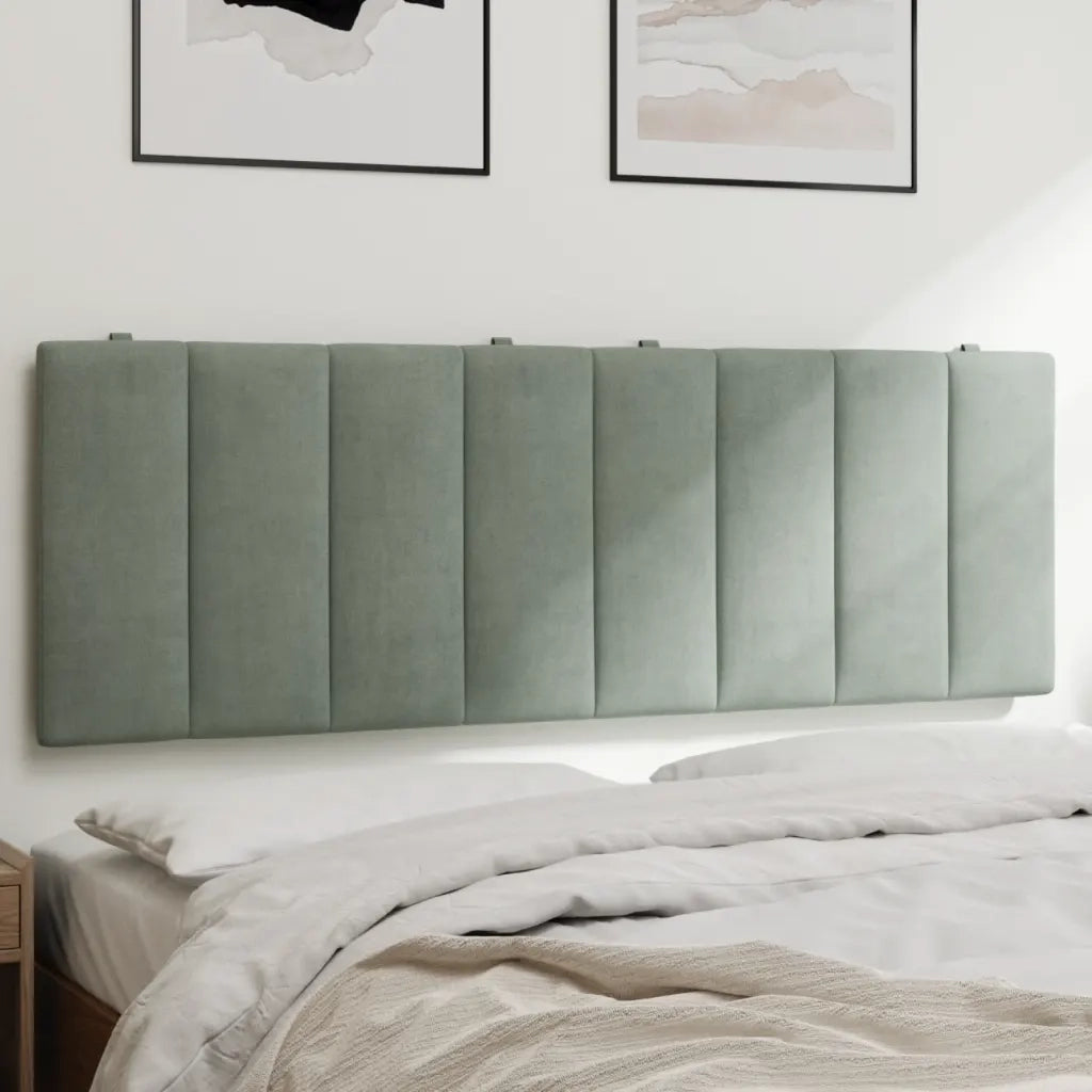 Cuscino Testiera Hanko Grigio Chiaro 140 cm in Velluto 374669