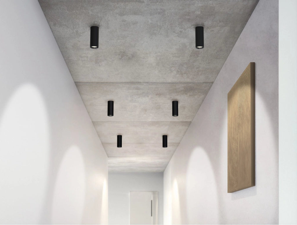 VEGA-N Lampada da soffitto tonda in metallo nero attacco GU10 inclusa