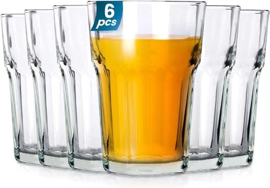 Set di bicchieri da vetro 12 pezzi - Bicchieri da acqua 360 ml - Bicchieri per bibite - Bicchieri per succhi di frutta - Resistenti al lavastoviglie - Robusti e duraturi
