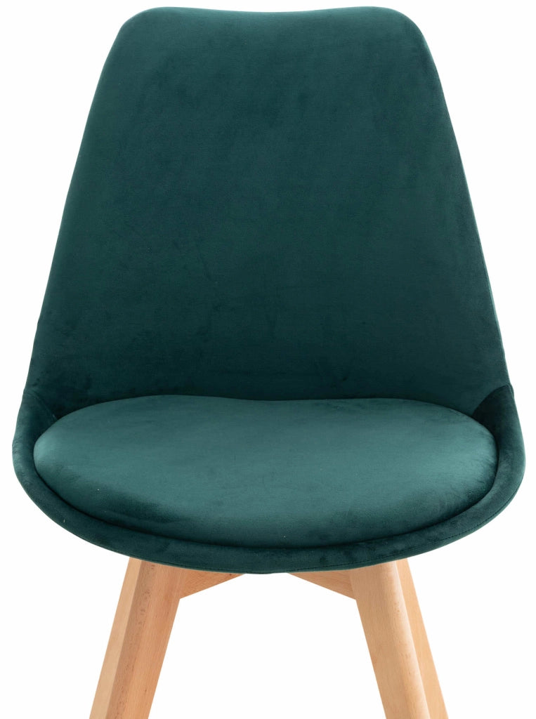 Set 4 Sedie Pranzo Linares verde,Velluto