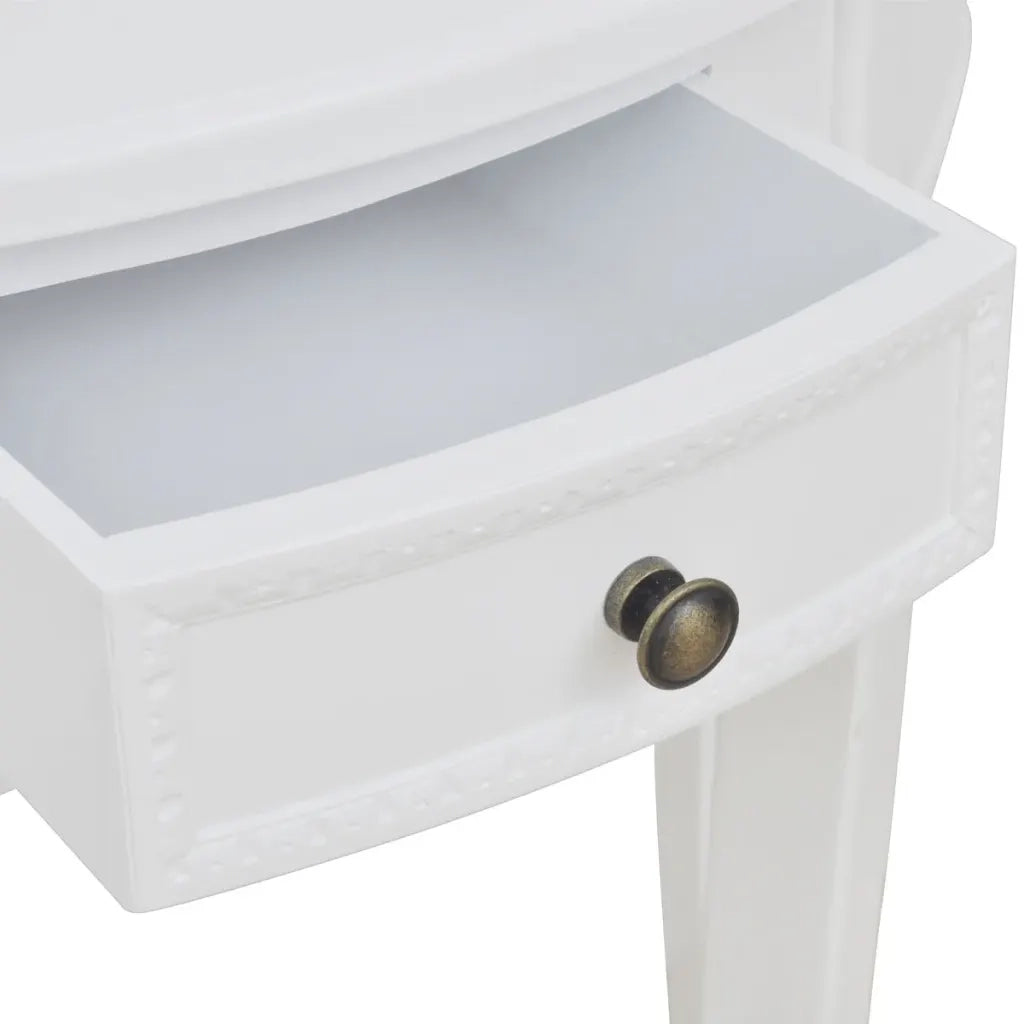 Tavolo Consolle | Tavolo d'Ingresso con Cassetto Semicircolare Bianco