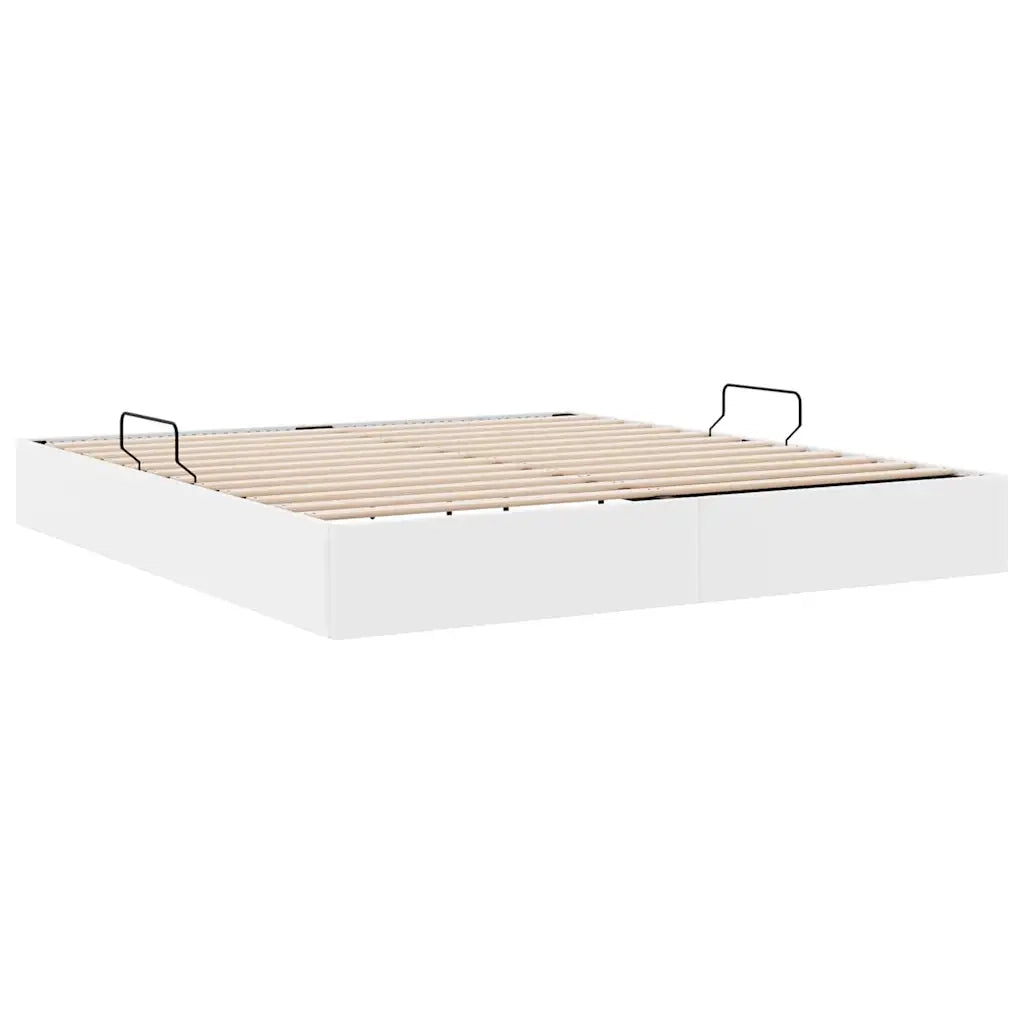 Letto con Contenitore Bianco Puro 183 x 213 cm Similpelle 3369979