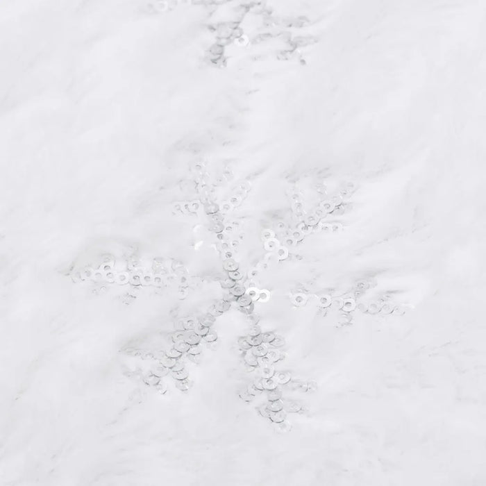Gonna per albero di Natale di lusso bianca 150 cm in pelliccia sintetica 330274