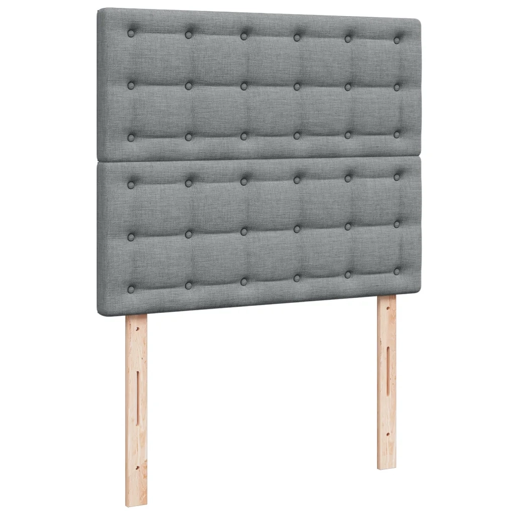 Giroletto a Molle con Materasso Grigio Chiaro 120x190cm Tessuto