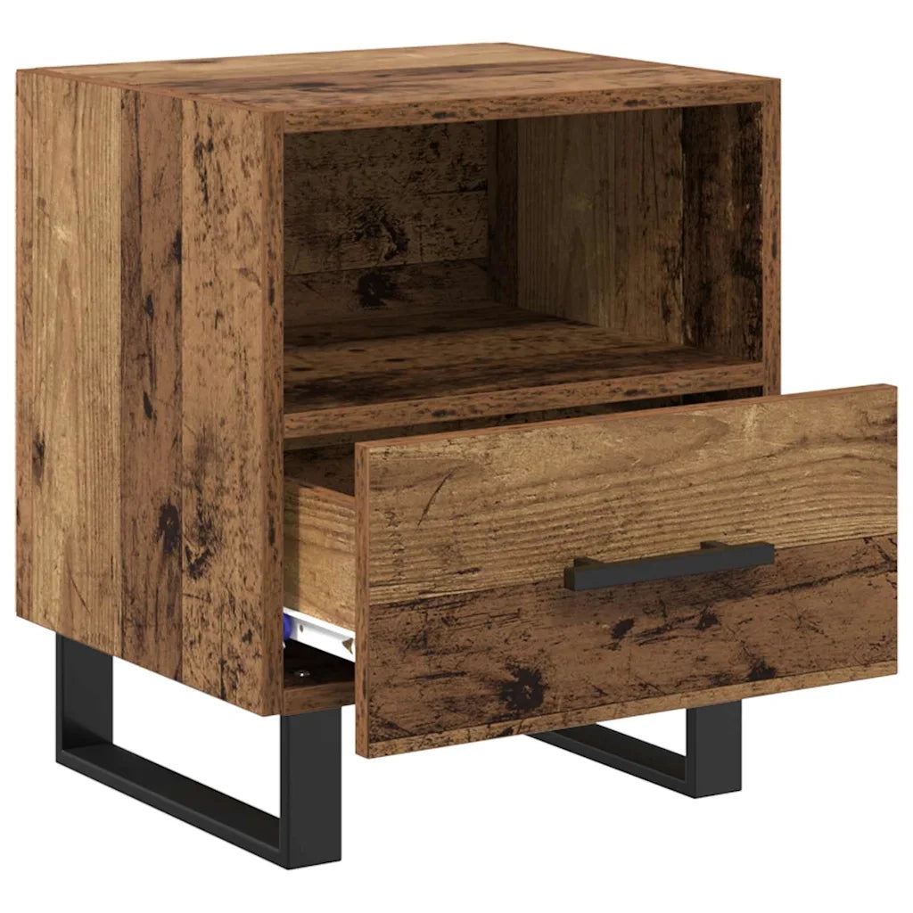 Comodino | Armadio da Notte | Mobiletto da notte con cassetto Legno vecchio 40 x 35 x 47,5 cm