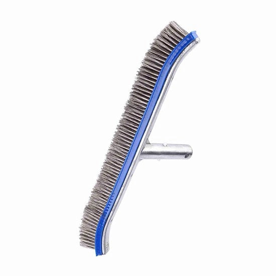 Borsetta per piscina 45,5 cm - Setole in acciaio - Spazzolone per piscina/lago/vitalizio - Manico telescopico - Materiale di alta qualità - Facile da installare