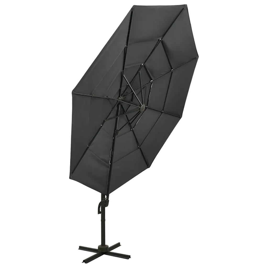 Ombrello | Parasolne a Sbalzo 4 Livelli Palo in Alluminio 3x3 m Antracite