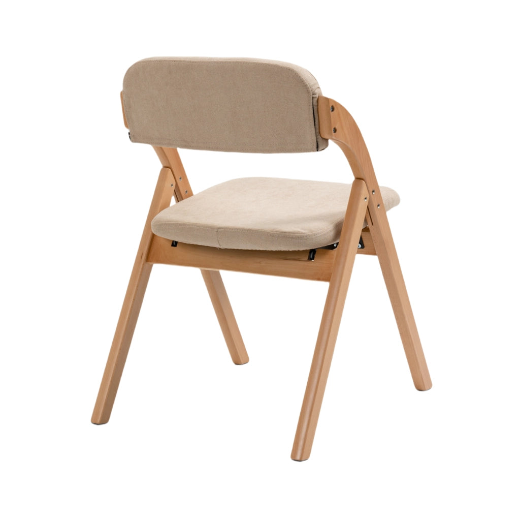 Set di 2 sedie pieghevoli imbottite con rivestimento sfoderabile in legno khaki