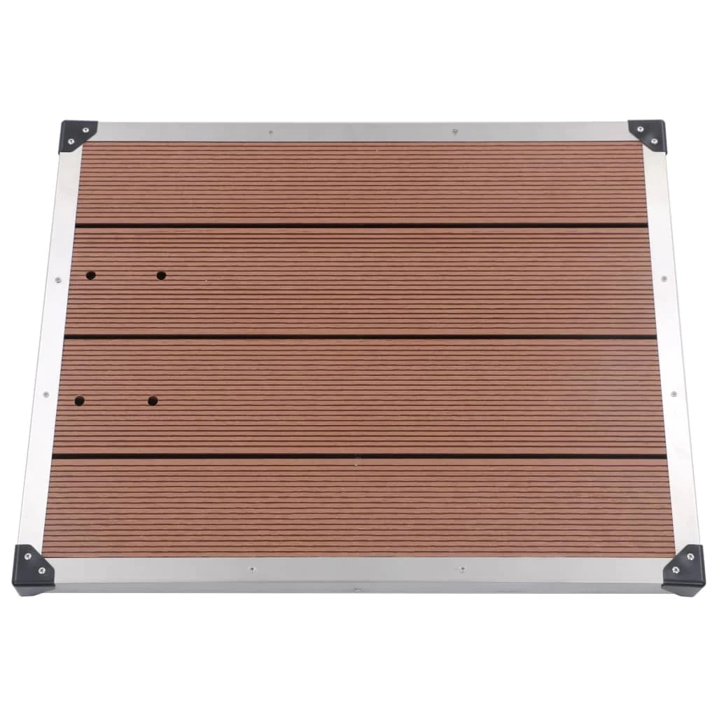 Piatto doccia da esterno in acciaio inox WPC 80x62 cm Marrone 02_0001980