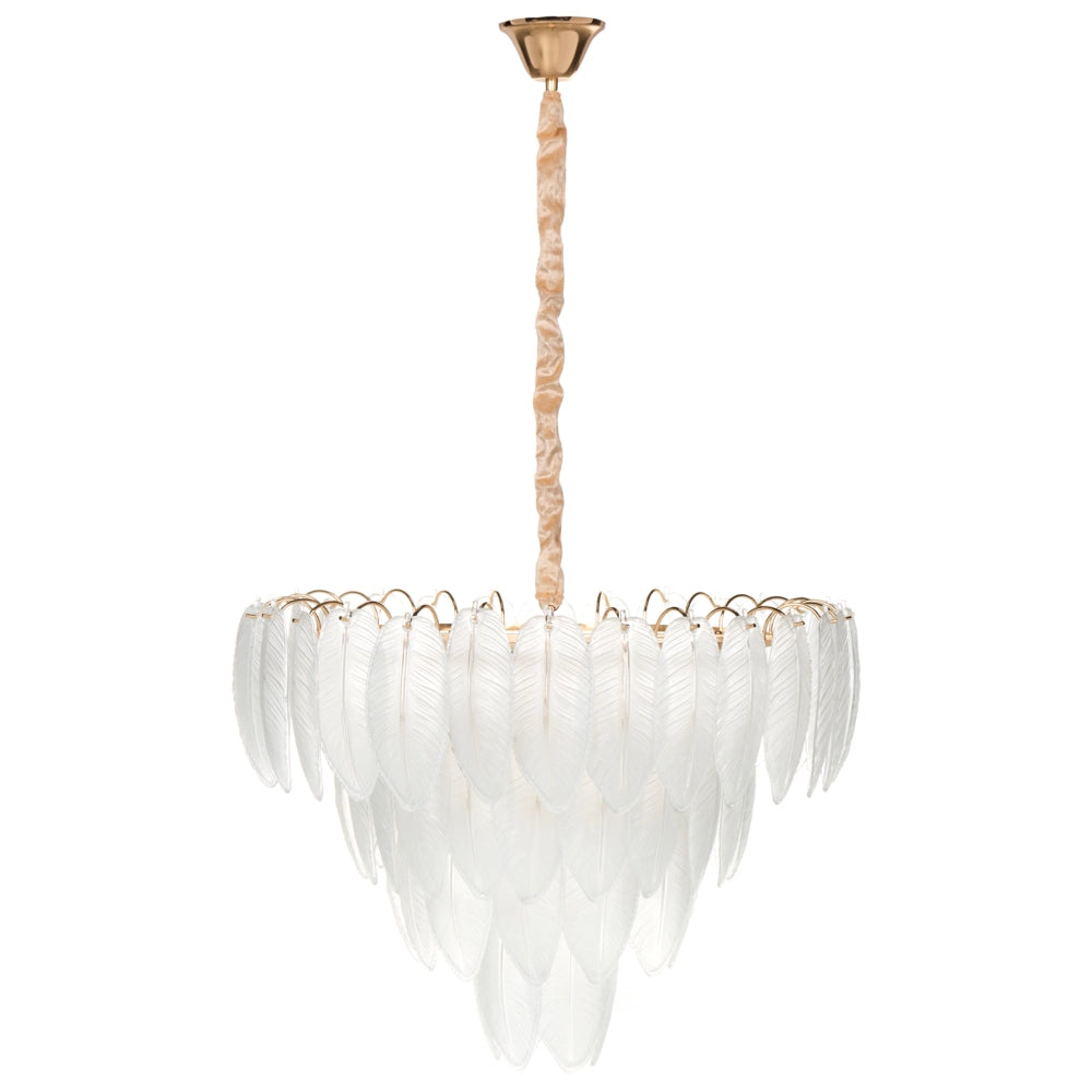 Lampadario in ottone, metallo e cristalli di vetro ⌀ 60 cm Lampada a sospensione stile glamour