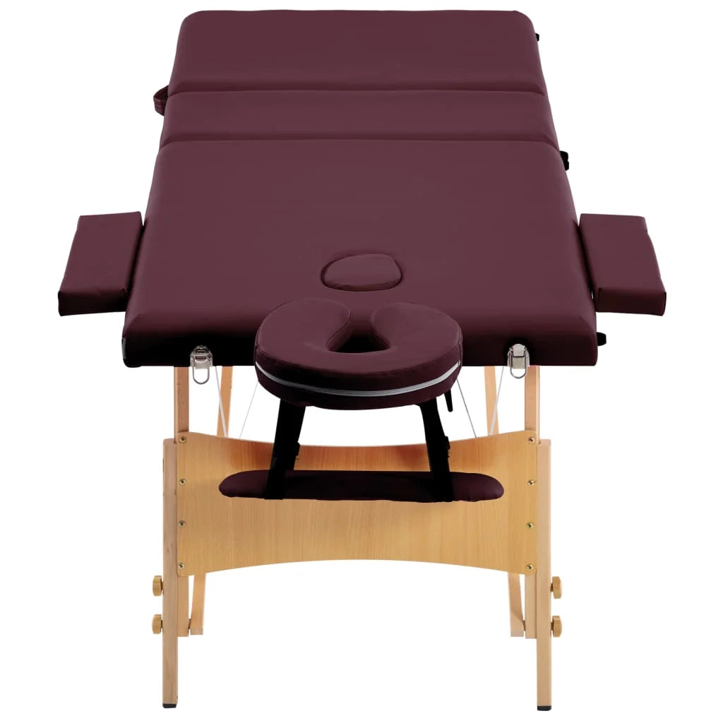 Lettino da massaggio pieghevole 3 sezioni legno viola vino 02_0001839