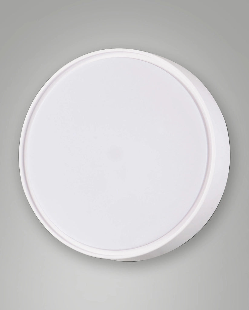 Hatton Plafoniera LED Rotonda IP65 Bianco in Policarbonato, Attacco E27 per 2 Lampadine da 30W Max, Resistente agli Agenti Atmosferici 3226-65-102