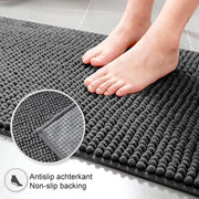 Pavimento Antiscivolo - Super assorbente e lavabile in lavatrice - 1 pezzo - Grigio Scuro - 40x60 cm
