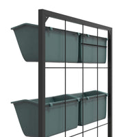 Orto Verticale a 3 Livelli con 6 Vasi 52x14x66 cm in Acciaio e Plastica Verde Scuro