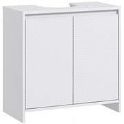 Mobile Sottolavello da Bagno 60x30x60cm 2 Ante Decorate Bianco