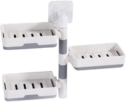 Supporto per la pulizia della parete con 3 strati - Montaggio a vite - Progettazione girevole - Scarico rapido - Materiale di alta qualità - Utilizzo flessibile - Dispensatore di sapone