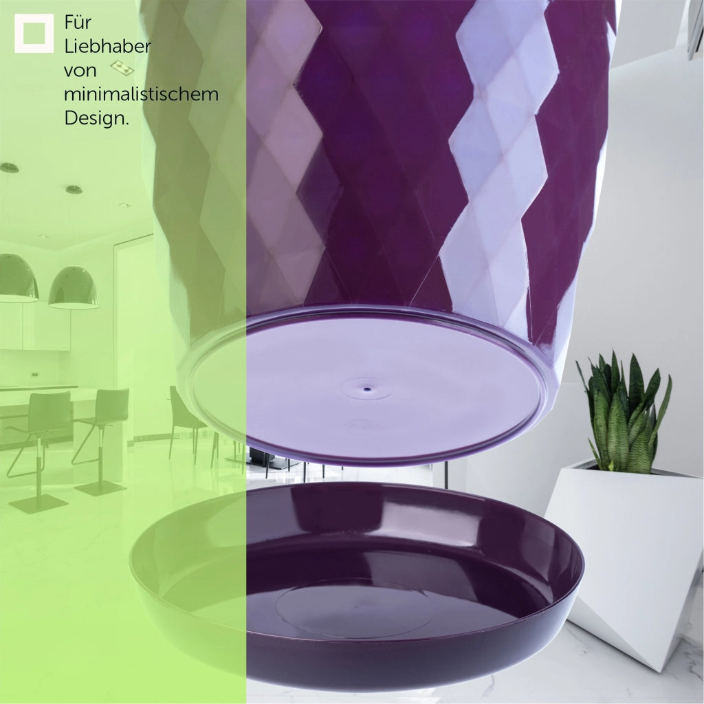 Vaso da fiori in plastica KADAX con supporto, coprivaso, 16 cm, viola, Kadax