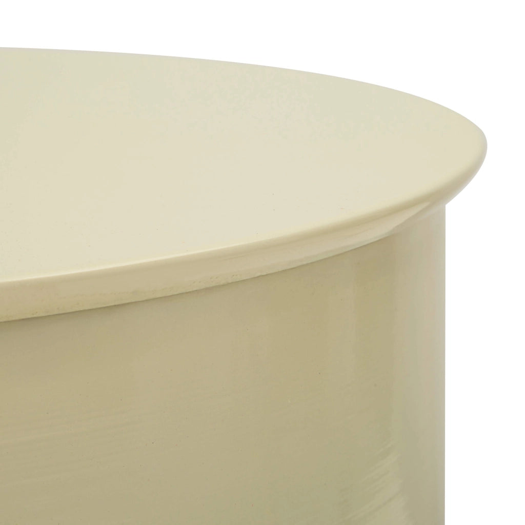 Bandip, Tavolino da Salotto Forma Rotondo, 33x51x33h cm Bianco Crema