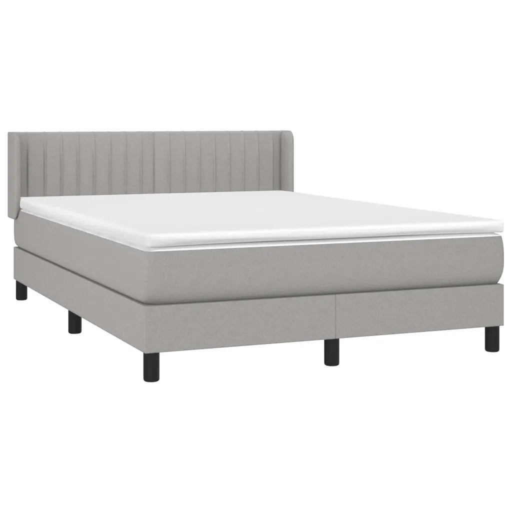 Giroletto a Molle con Materasso Grigio Chiaro 140x200cm Tessuto 3129873