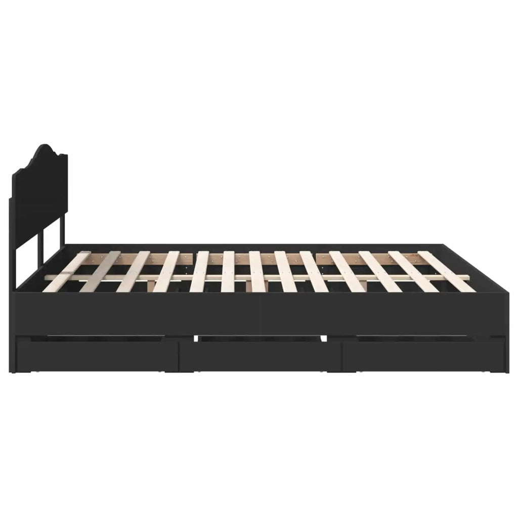 Struttura del letto Nero 180 x 200 cm Legno Ingegnerizzato